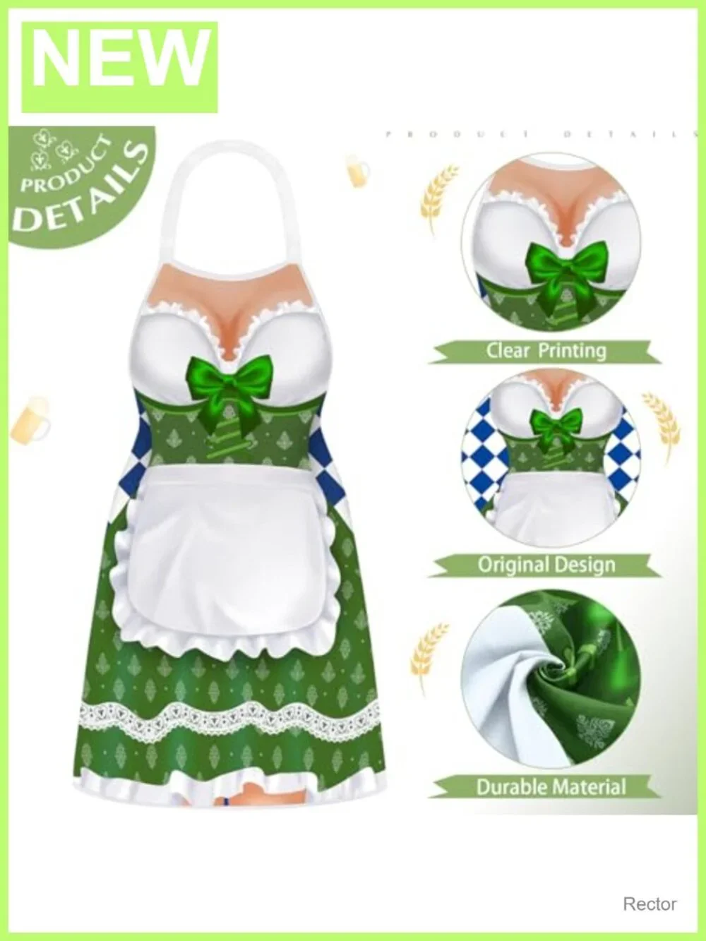 Oktoberfest Aprons 2 Pack German Couple Costume Kitchen BBQ